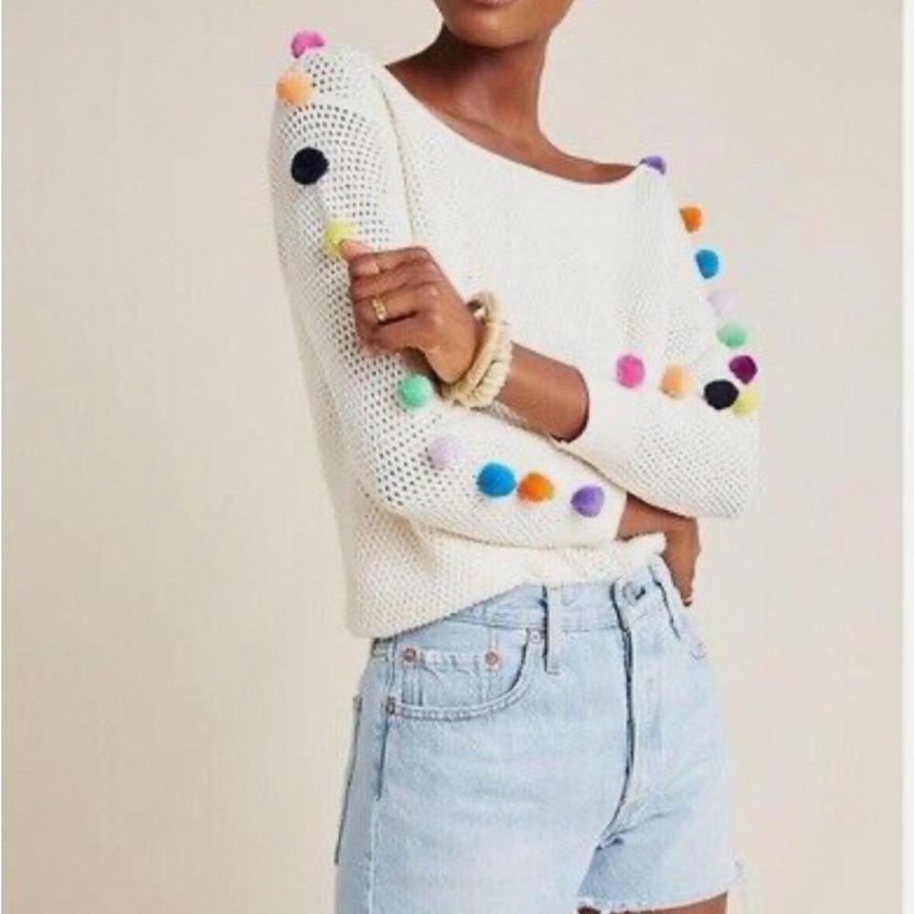 New Anthropologie Emilia Pommed Pullover